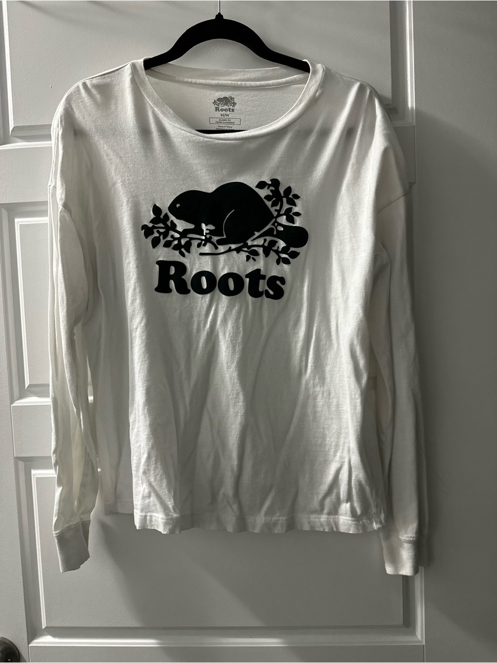 Roots Long-Sleeve Logo Tee Size M